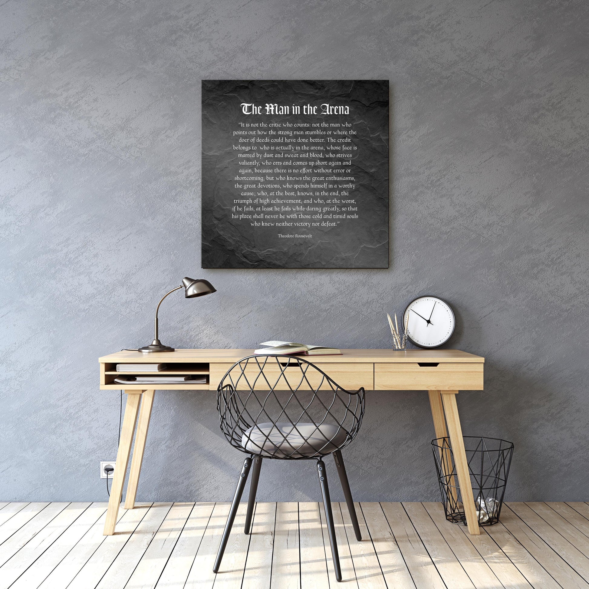 Personalized Man in the Arena Metal Plaque: Office Employee Gifts, Luxury Corporate Gifts, Dad Gift - HoneycombProverbs - Signs - Luxury Corporate Gifts