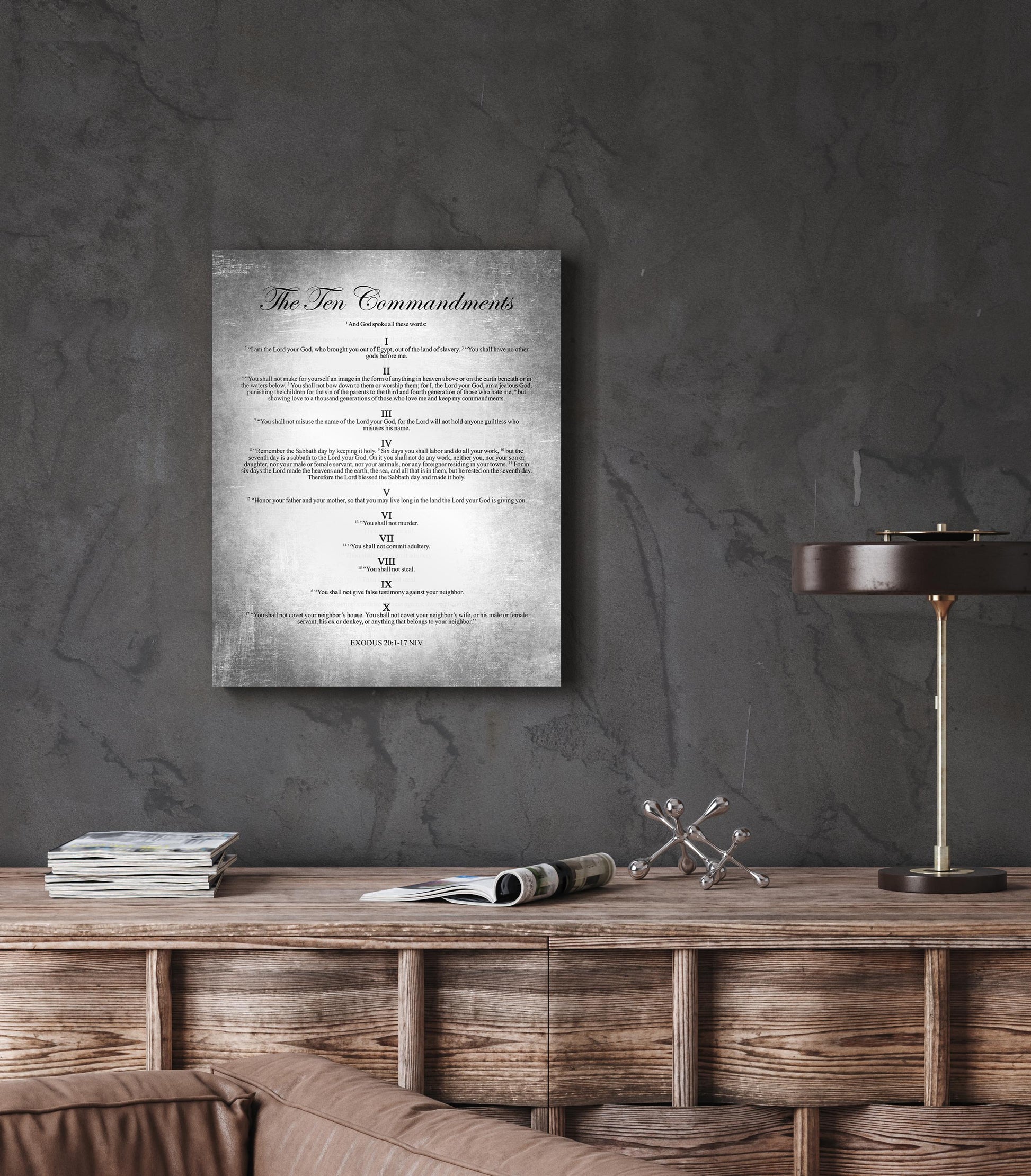 10 Commandments Sign on Tin - HoneycombProverbs - Signs - Christian Wall Art