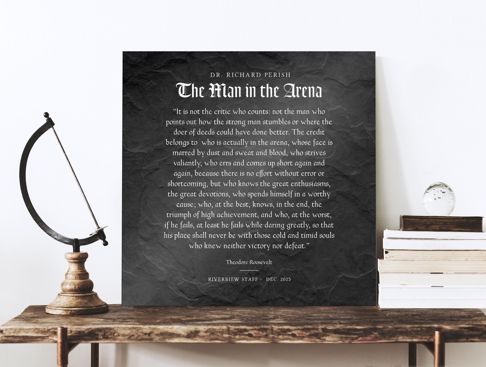 Personalized Man in the Arena Metal Plaque: Office Employee Gifts, Luxury Corporate Gifts, Dad Gift - HoneycombProverbs - Signs - Luxury Corporate Gifts