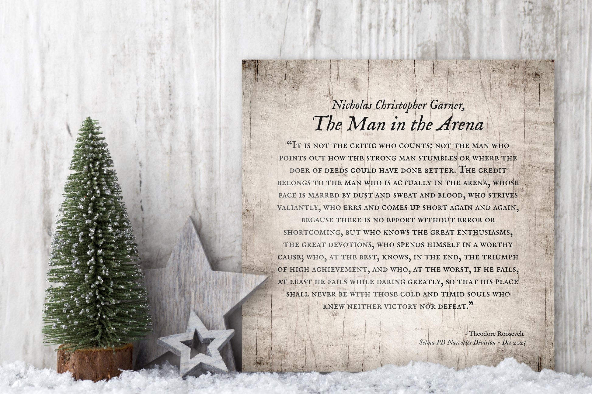Wooden "Man in the Arena" Wall Plaque – Personalized Gift for men, Theodore Roosevelt Quote Sign, Husband Gift, Man Cave Art - HoneycombProverbs - Signs - Luxury Corporate Gifts