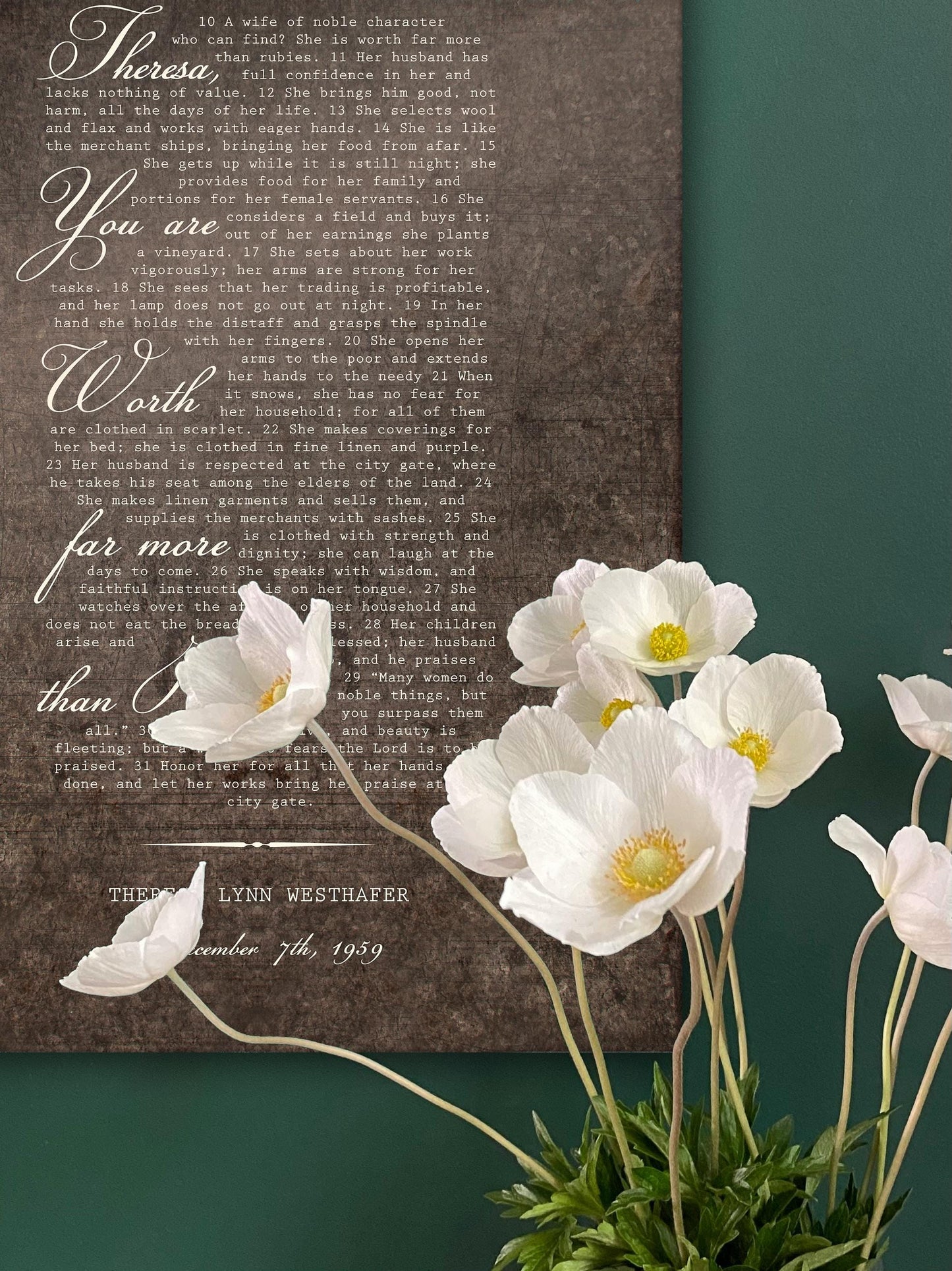 Proverbs 31 Metal Sign for Her - HoneycombProverbs - Signs - Christian Wall Art