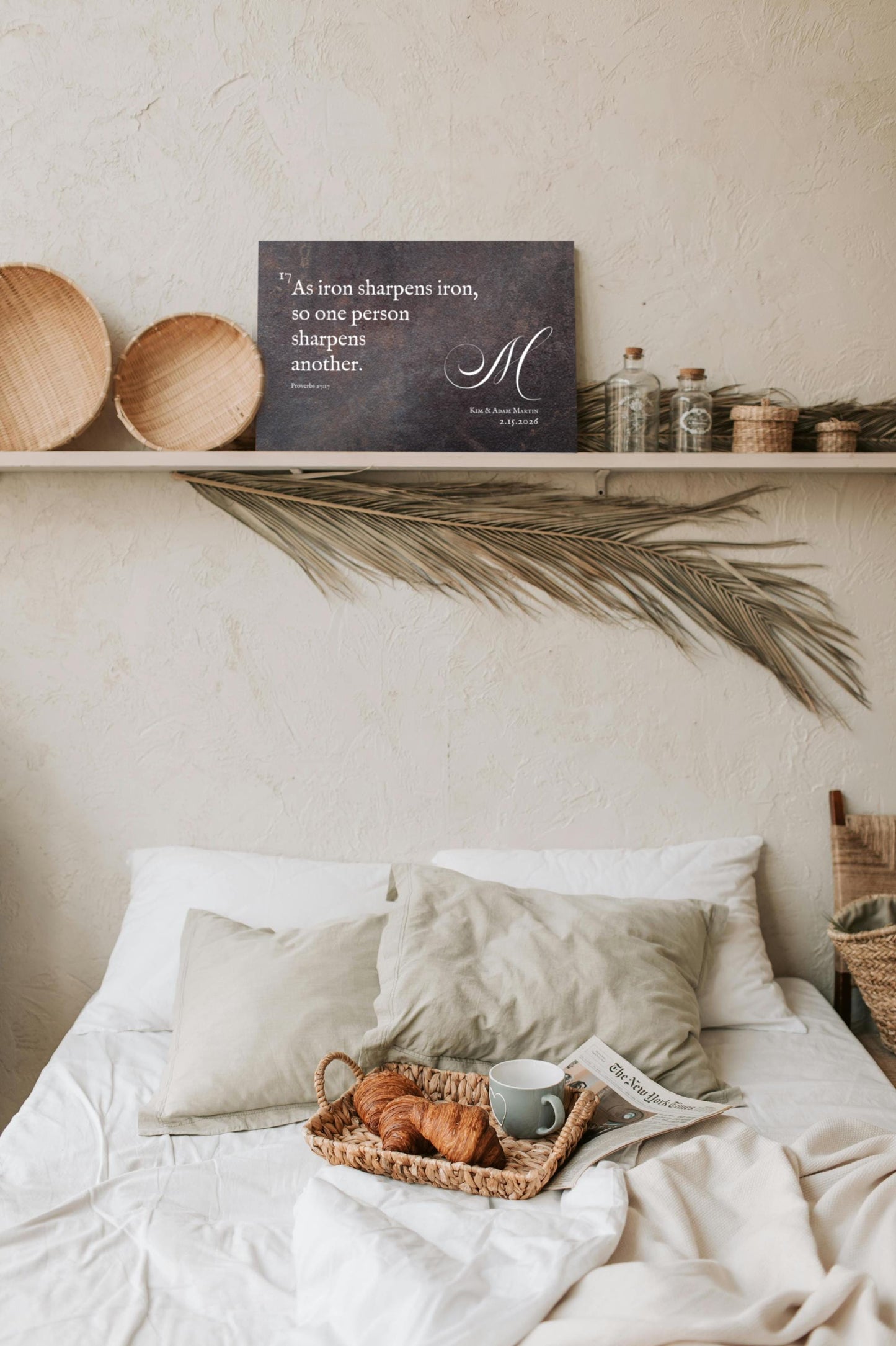 Iron Sharpens Iron Monogrammed Gift - HoneycombProverbs - Gifts For The Couple - Christian Wall Art