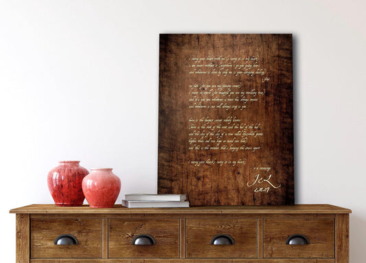 I Carry It in My Heart Monogrammed Keepsake for Couples - HoneycombProverbs - Signs - 5 year anniversary gifts