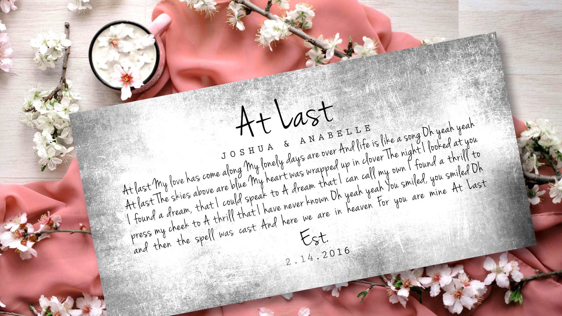 Personalized Song Lyric Metal Sign: Tin Anniversary Gift, Plaque with Lyrics - HoneycombProverbs - Signs - 10 Year Anniversary Art