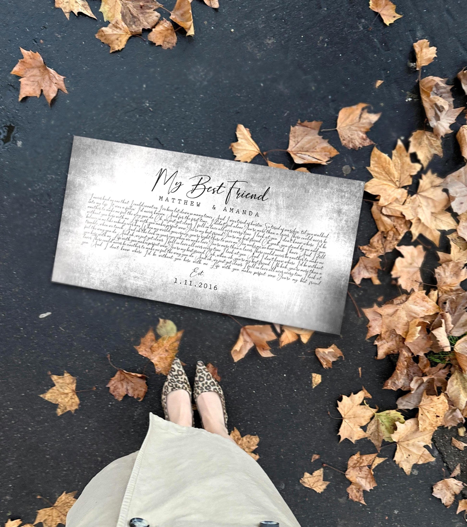 Rustic Tin First Dance Lyric Sign - HoneycombProverbs - Signs - Tin Anniversary Gifts