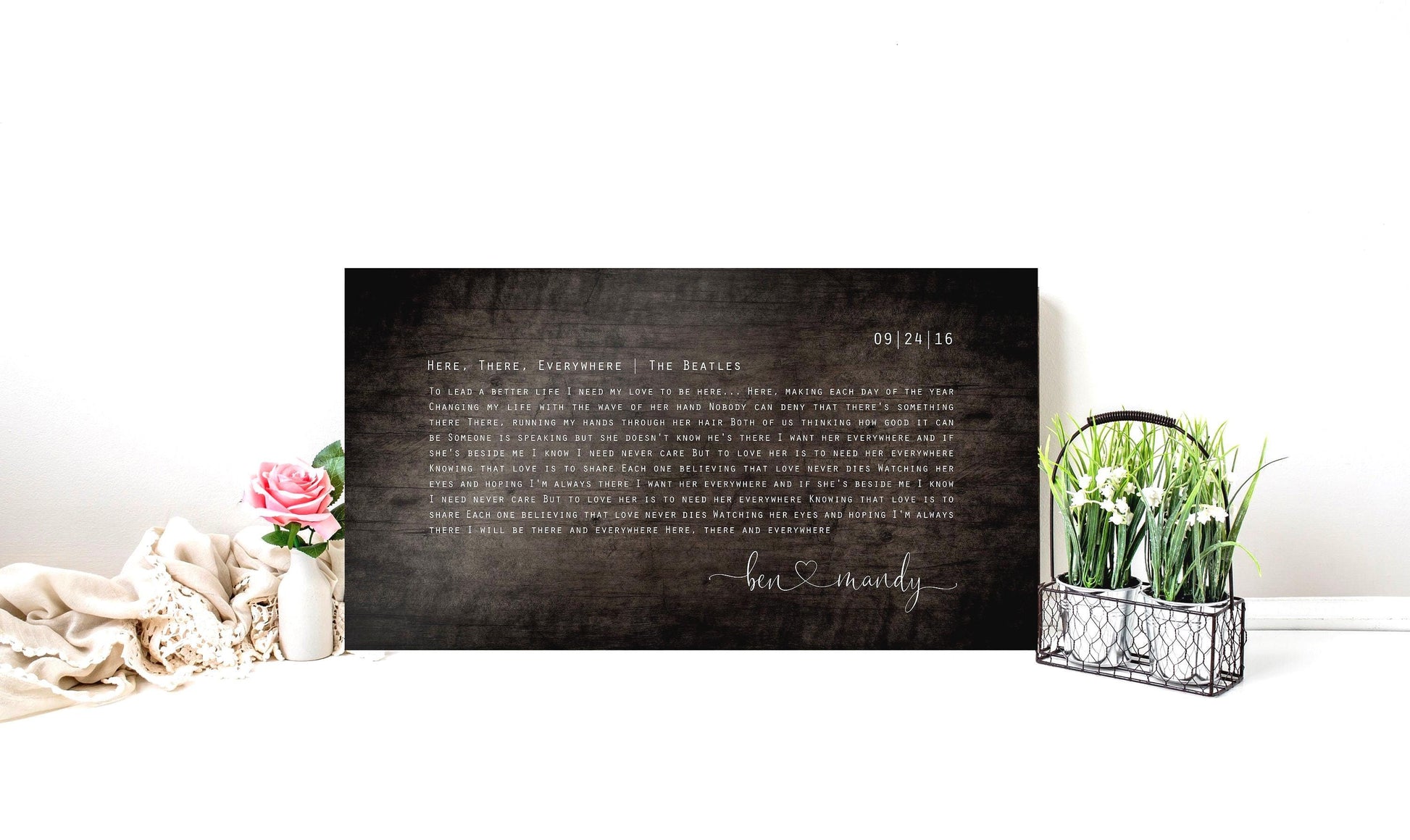Farmhouse Rustic Song Lyric Sign - HoneycombProverbs - Signs - 5 year anniversary gifts