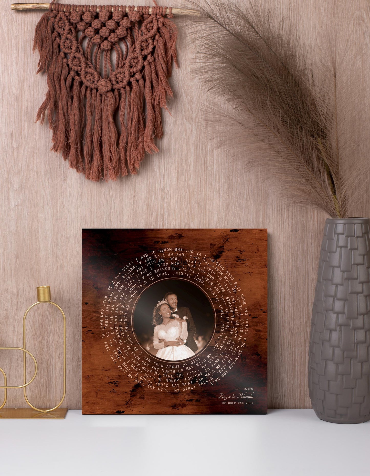 Burnished Bronze LP Record Song and Photo Art - HoneycombProverbs - Signs - Bronze Vinyl Record Art