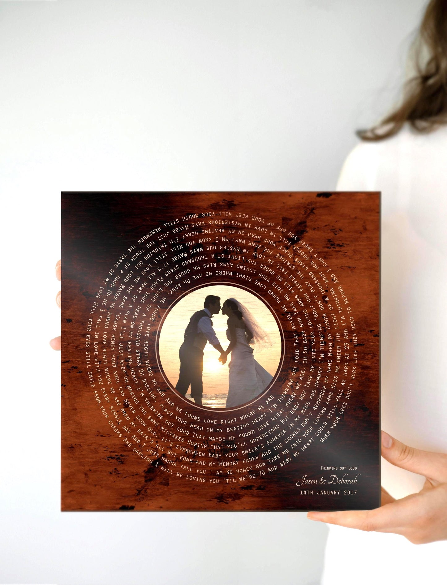 Burnished Bronze LP Record Song and Photo Art - HoneycombProverbs - Signs - Bronze Vinyl Record Art