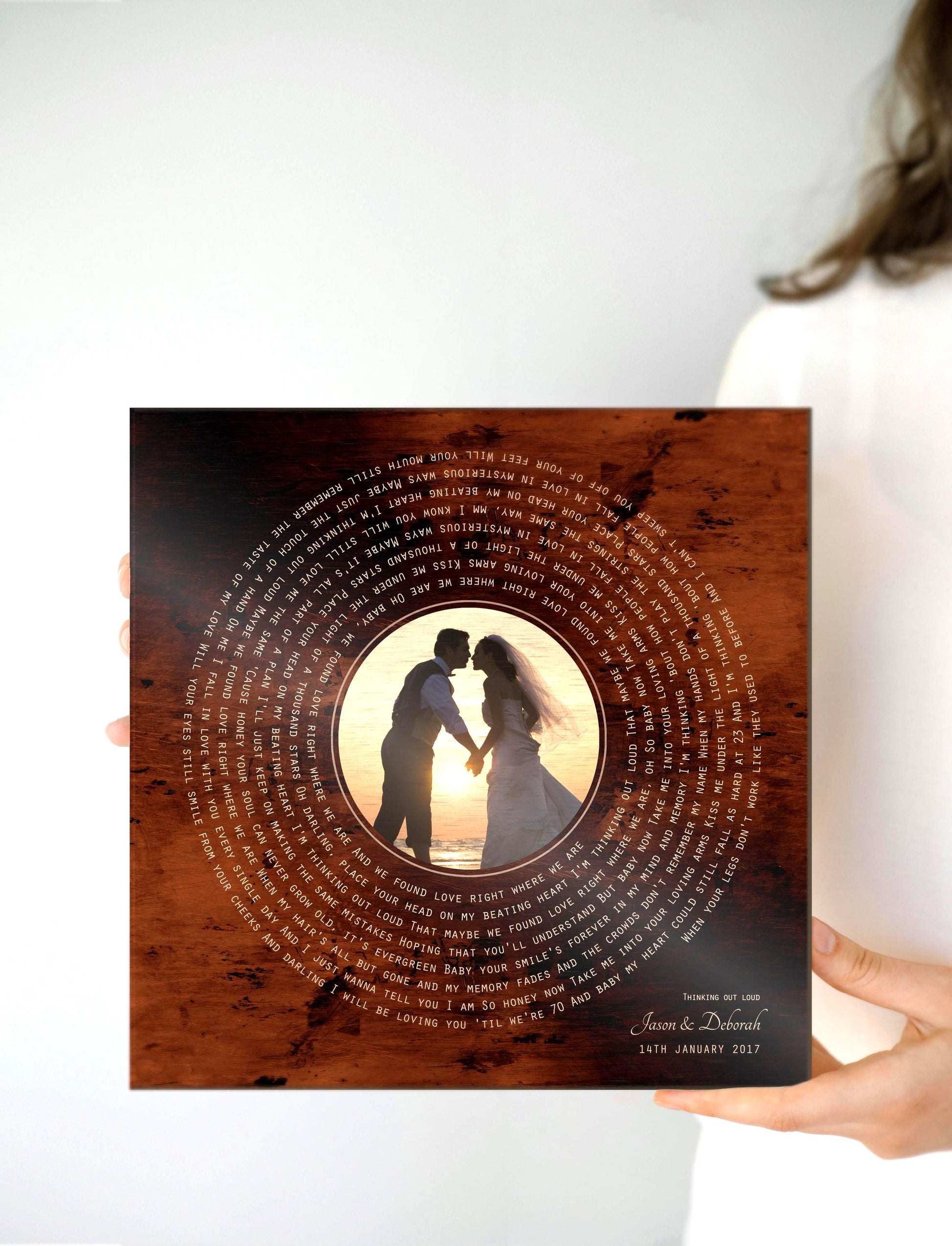 Burnished Bronze LP Record Song and Photo Art - HoneycombProverbs - Signs - Bronze Vinyl Record Art