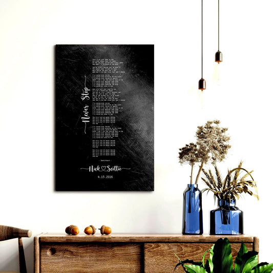 His & Her Custom Distressed Song Art - HoneycombProverbs - Signs - Iron Anniversary Gifts