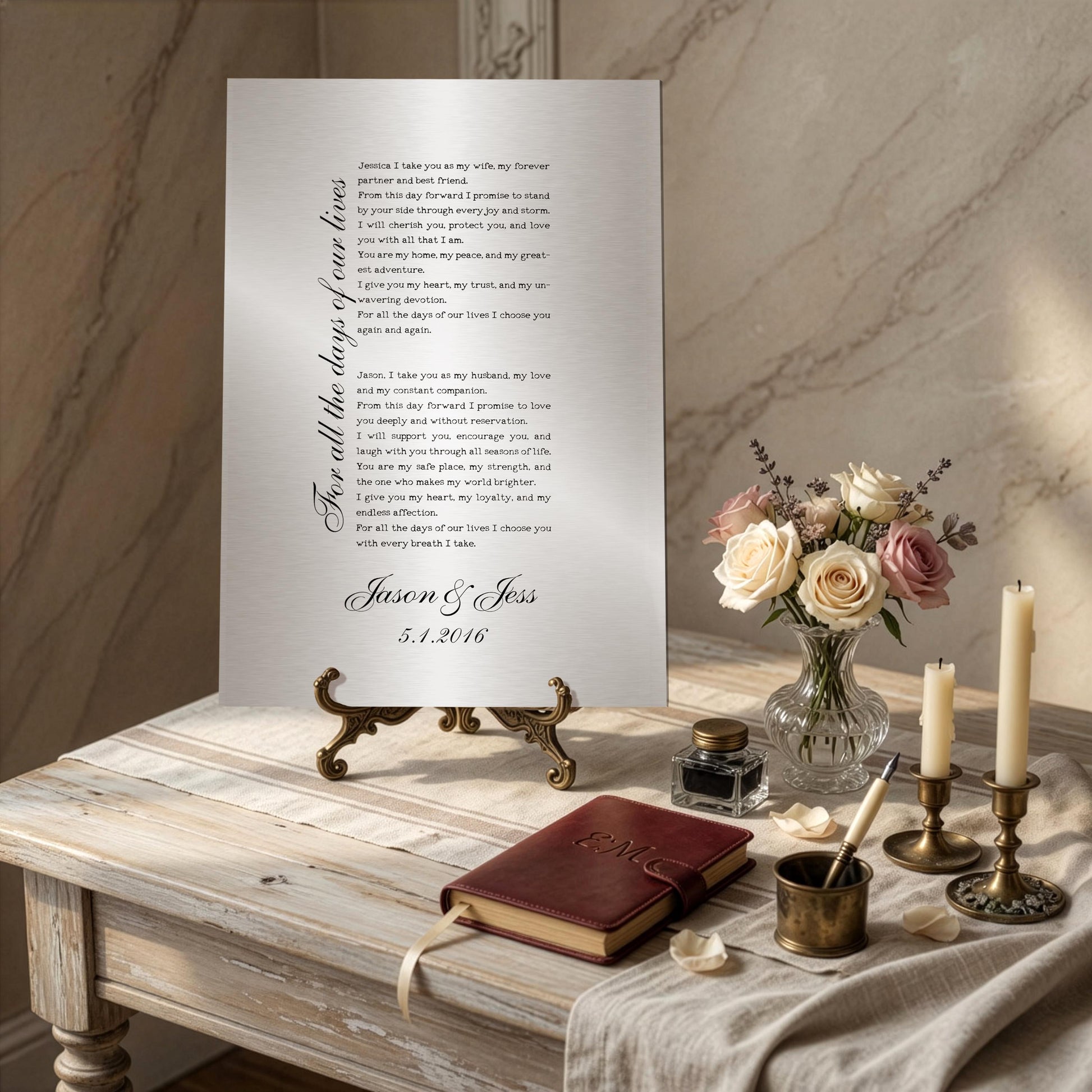 Wedding Song on Tin, Anniversary Tin Gift - HoneycombProverbs - Signs - Tin Song Lyrics Wall Art