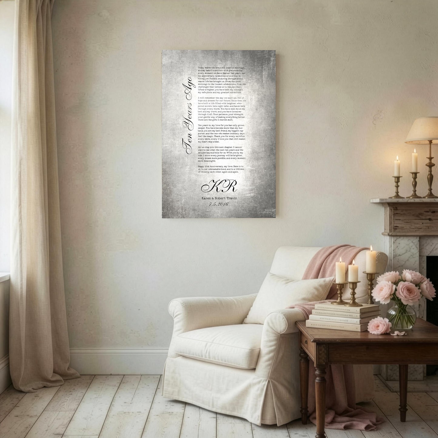 Wedding Song on Tin, Anniversary Tin Gift - HoneycombProverbs - Signs - Tin Song Lyrics Wall Art