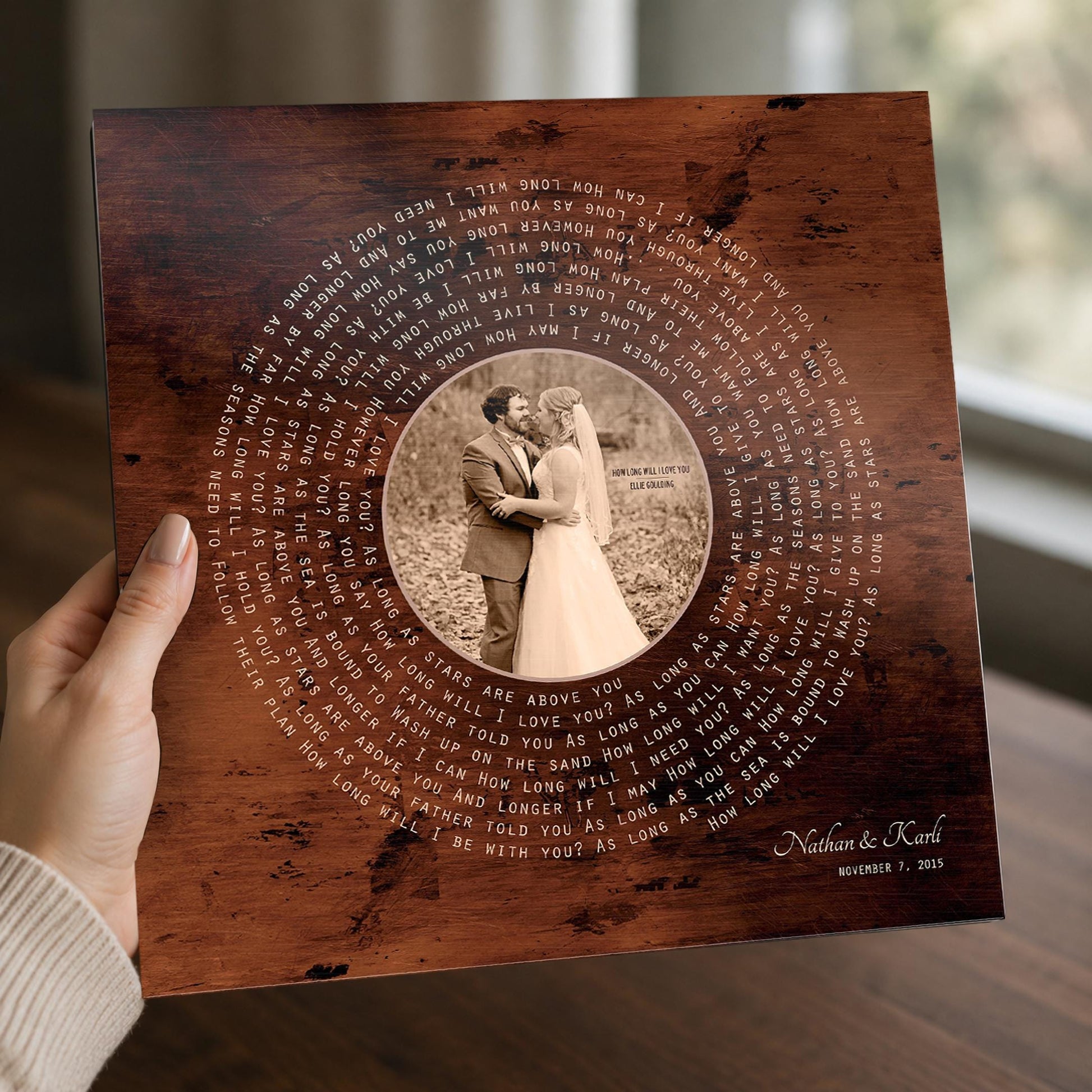Burnished Bronze LP Record Song and Photo Art - HoneycombProverbs - Signs - Bronze Vinyl Record Art