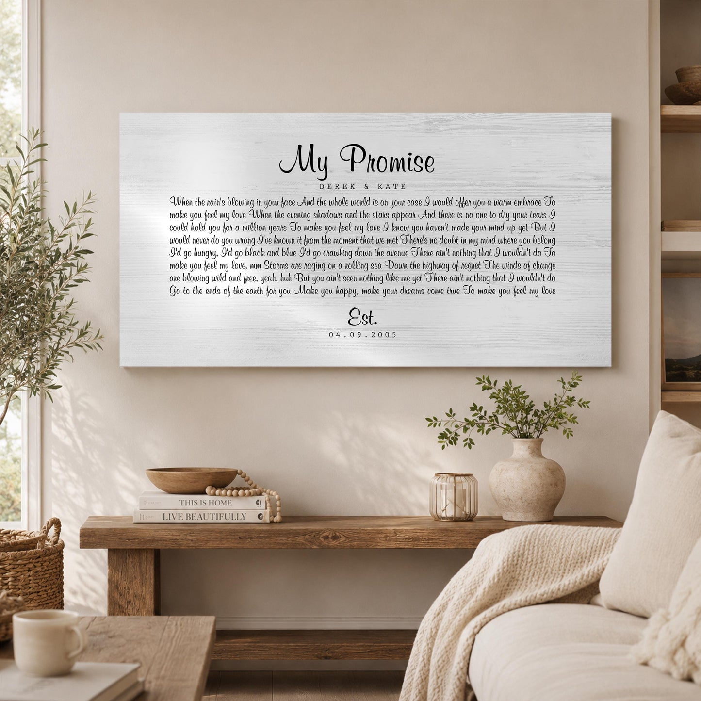 Rustic Anniversary Wooden Song Lyric Sign - HoneycombProverbs - Signs - 5 year anniversary gifts