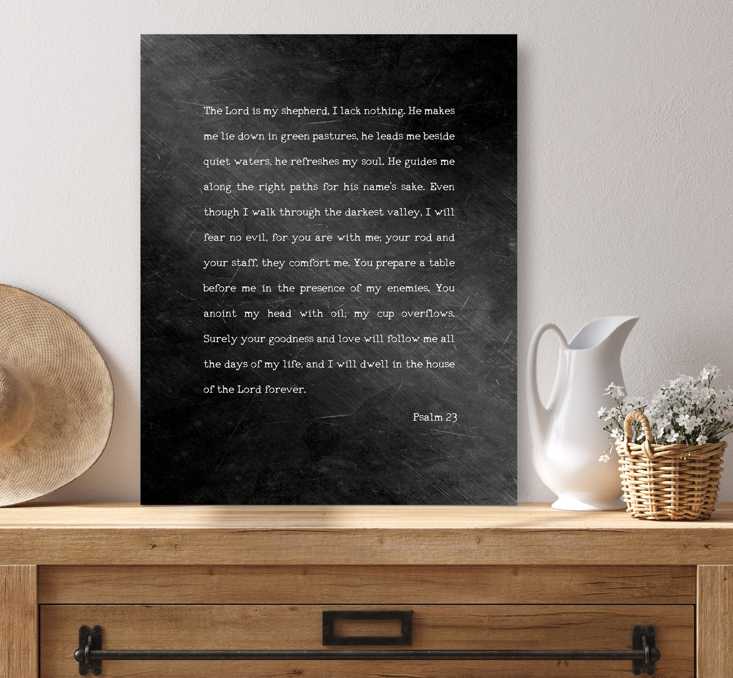 Personalized Aged Metal Scripture Sign