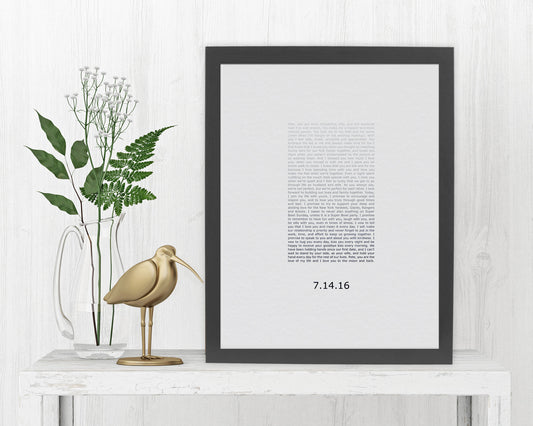 Contemporary Wedding Vow Art - Hunnycomb Proverbs - Wedding gift ideas - paper anniversary gifts 