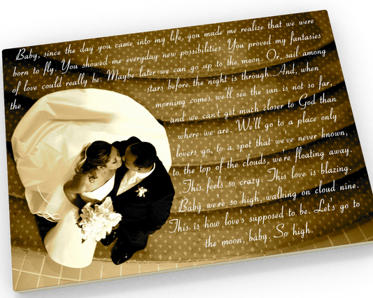 11x14 Vows & Photo Canvas - Fine art and canvas personalized anniversary and inspirational gifts