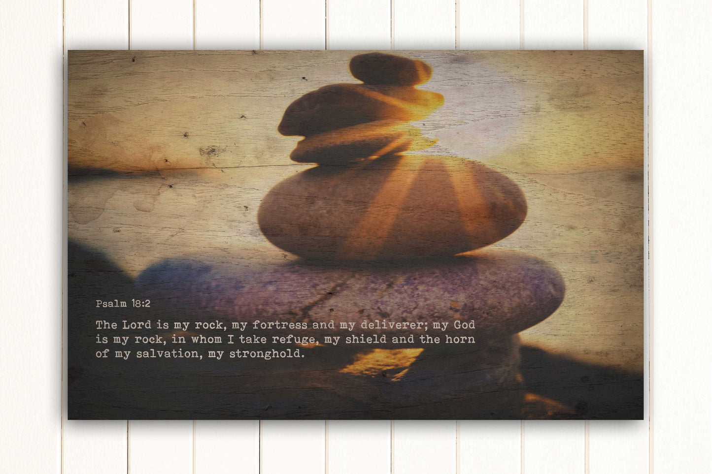 Wood Inspired Scripture Art: Psalm 18:2 on Canvas - Hunnycomb Proverbs - Wedding gift ideas - paper anniversary gifts 