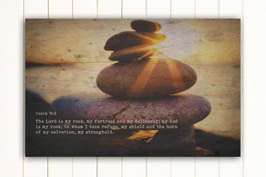Wood Inspired Scripture Art: Psalm 18:2 on Canvas - Hunnycomb Proverbs - Wedding gift ideas - paper anniversary gifts 