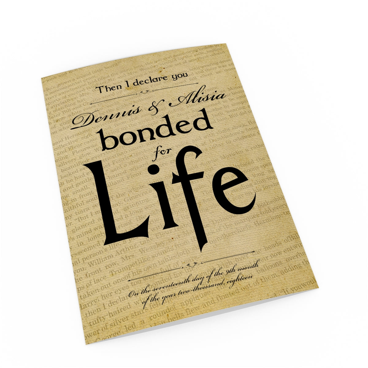 Romantic Art Print: Then I Declare you Bonded for Life - Hunnycomb Proverbs - Wedding gift ideas - paper anniversary gifts 