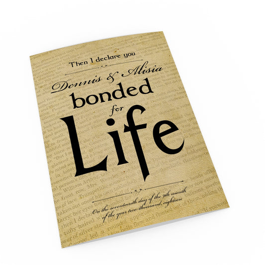 Romantic Art Print: Then I Declare you Bonded for Life - Hunnycomb Proverbs - Wedding gift ideas - paper anniversary gifts 