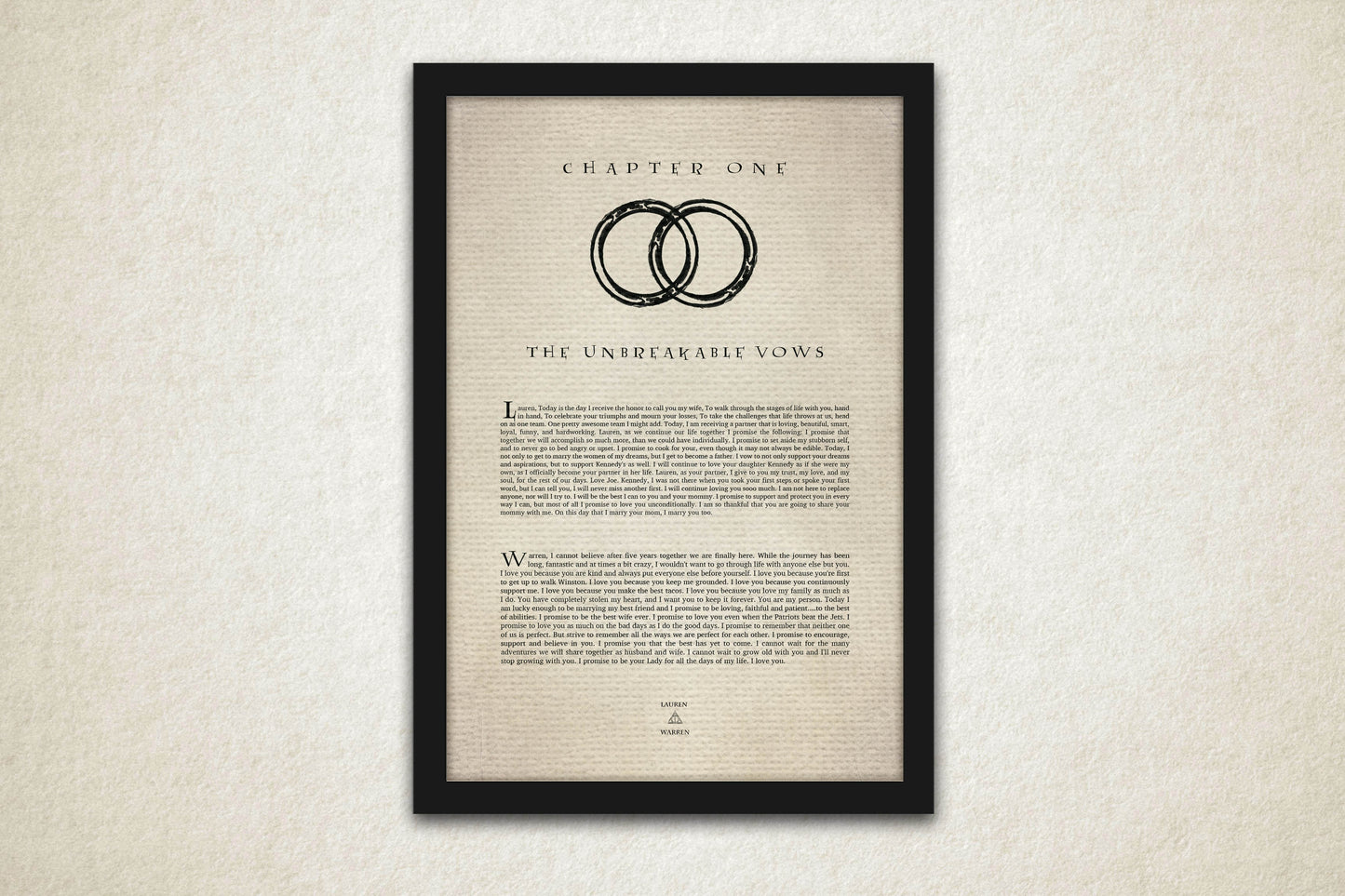 Harry potter wedding or anniversary gift idea. First year paper personalized art prints.