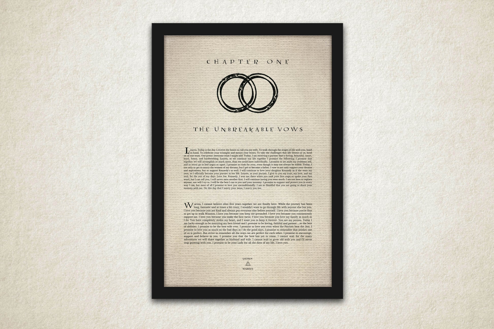 Harry potter wedding or anniversary gift idea. First year paper personalized art prints.