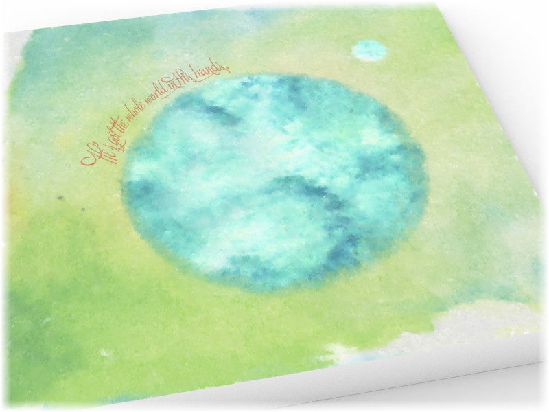 The World in His hands Canvas Watercolor - Fine art and canvas personalized anniversary and inspirational gifts