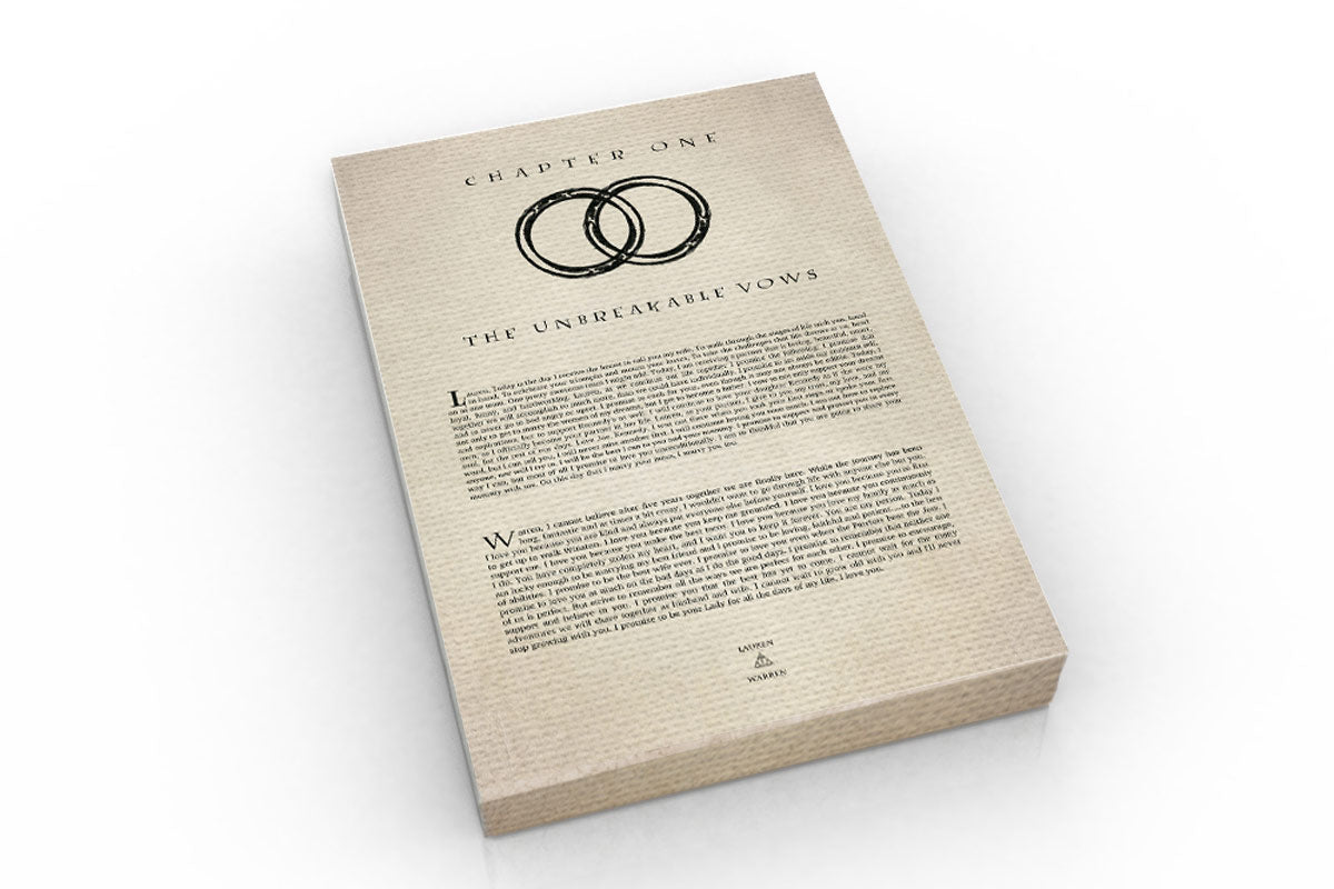 Wedding Vow Art: The Unbreakable Vow Bookpage - Hunnycomb Proverbs - Wedding gift ideas - paper anniversary gifts 