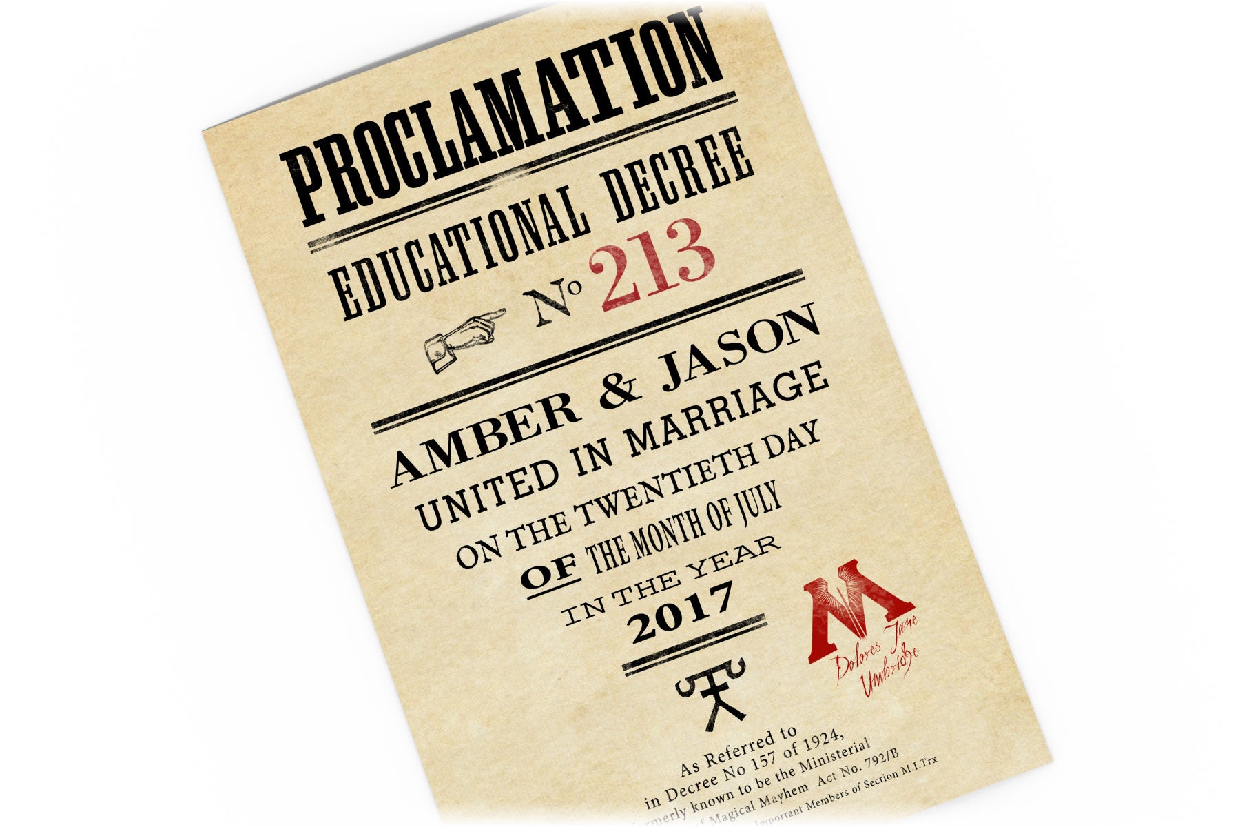 Proclamation Sign: Custom Gift for Wizards - Hunnycomb Proverbs - Wedding gift ideas - paper anniversary gifts 