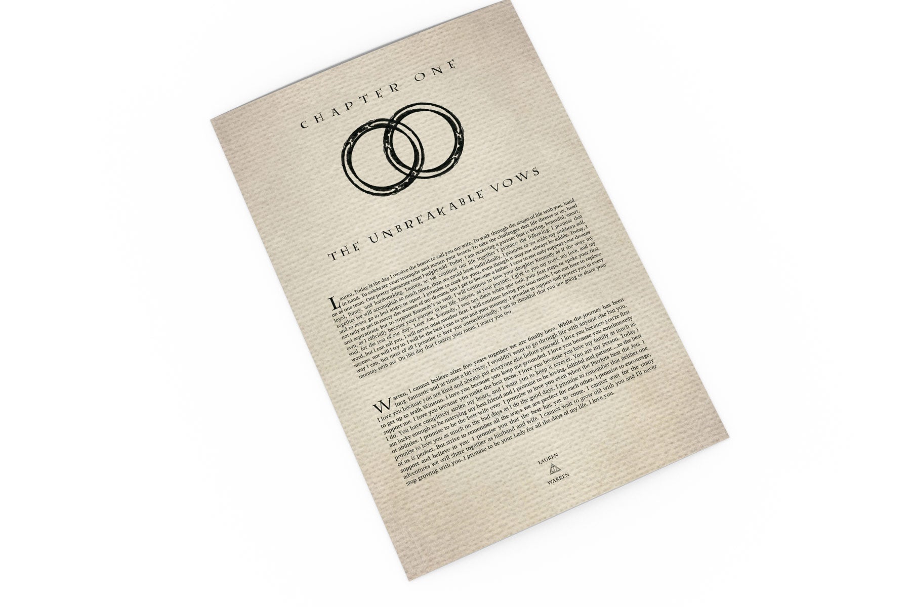 Wedding Vow Art: The Unbreakable Vow Bookpage - Hunnycomb Proverbs - Wedding gift ideas - paper anniversary gifts 