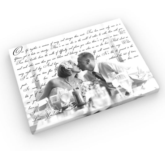 16x20 Wedding Vow Photo Canvas - Fine art and canvas personalized anniversary and inspirational gifts