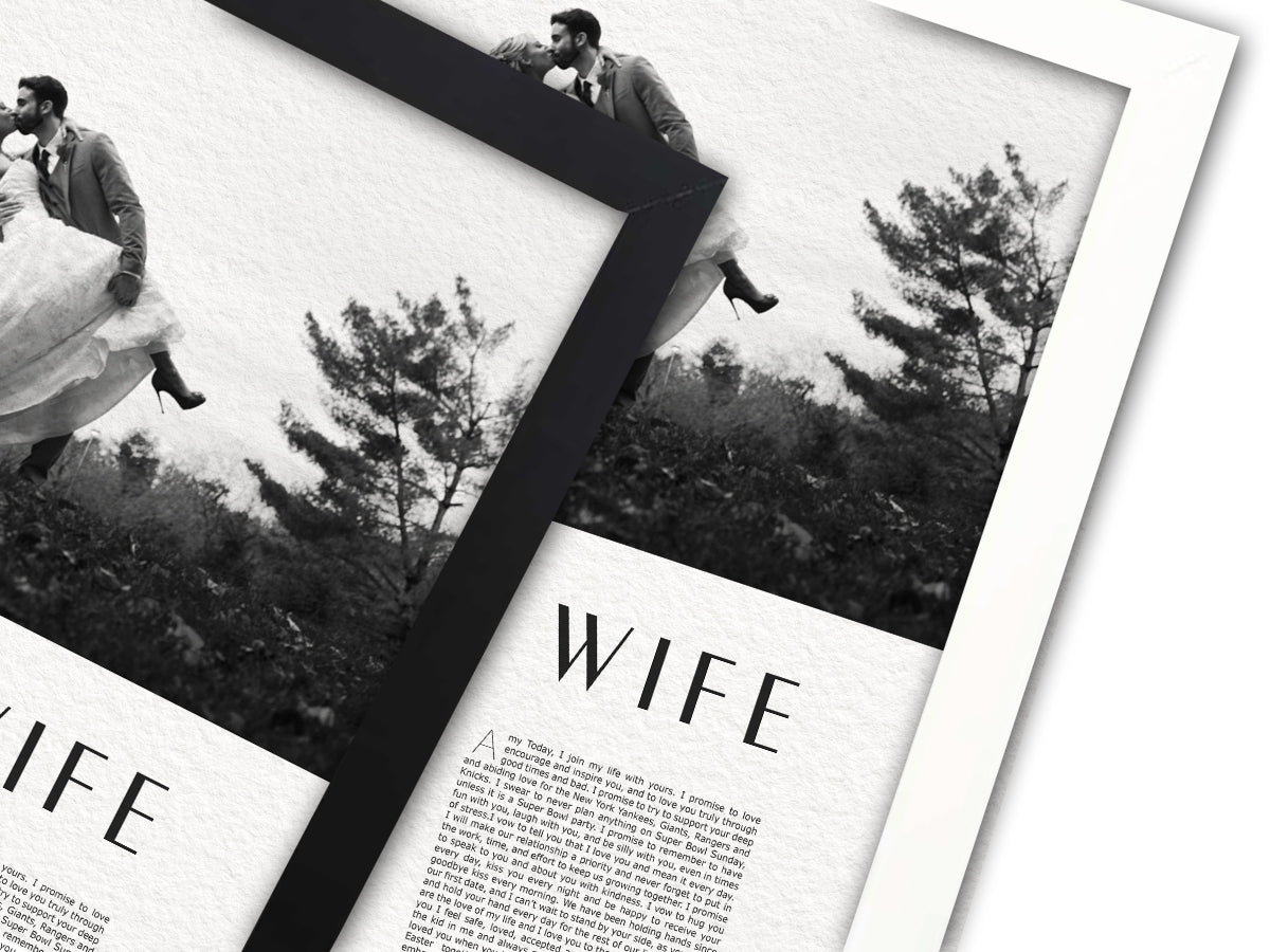 Wedding Photo with Words - Fine art and canvas personalized anniversary and inspirational gifts