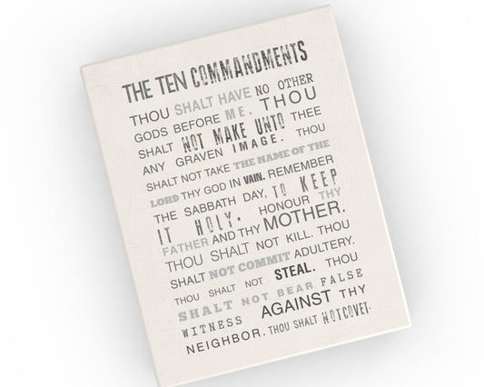 The ten Commandments, Canvas, 10 commandments, christian, religious, Subway, sign, scripture,  poster, print, grunge, scripture canvas
