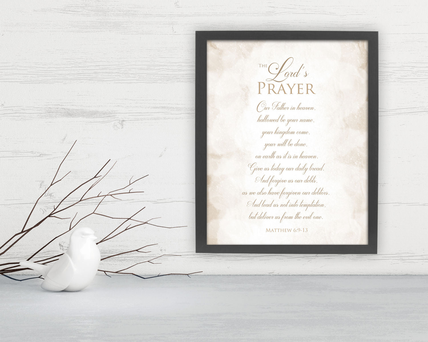 Matthew 6:9-13, Framed Scripture print, Bible Verse Print, The Lord's prayer, Christian, gift, Inspirational, Christian, wall decor, pastor