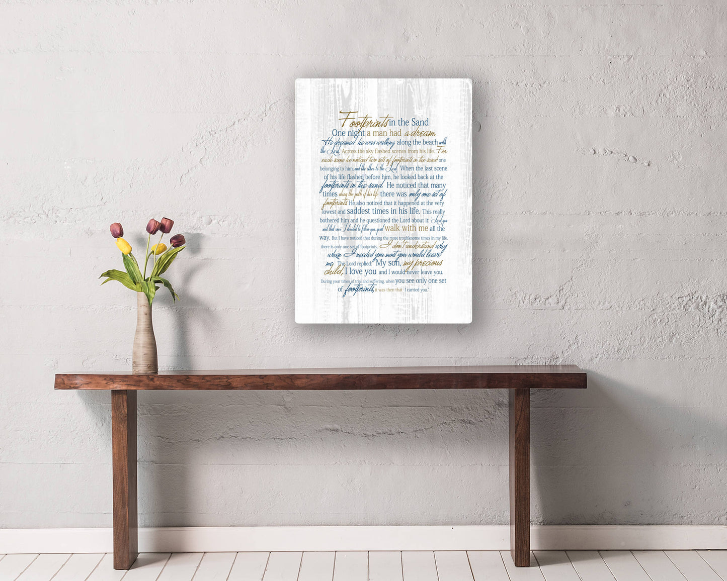 Footprints in the Sand, Canvas print, Christian wall art, gift, religious decor, one  night I had a dream, beach house art