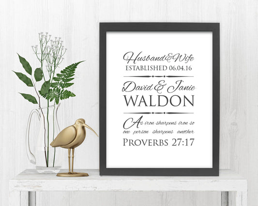 Scripture for couples, Proverbs 27:17