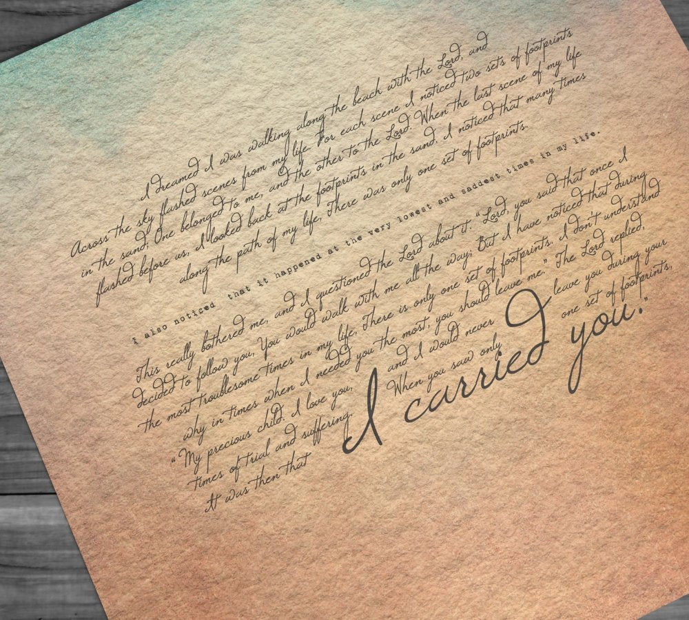 Footprints in the sand, Framed, footprints poem, ocean theme, gift, decor, christian, wall art, print, framed gifts, beach, decor