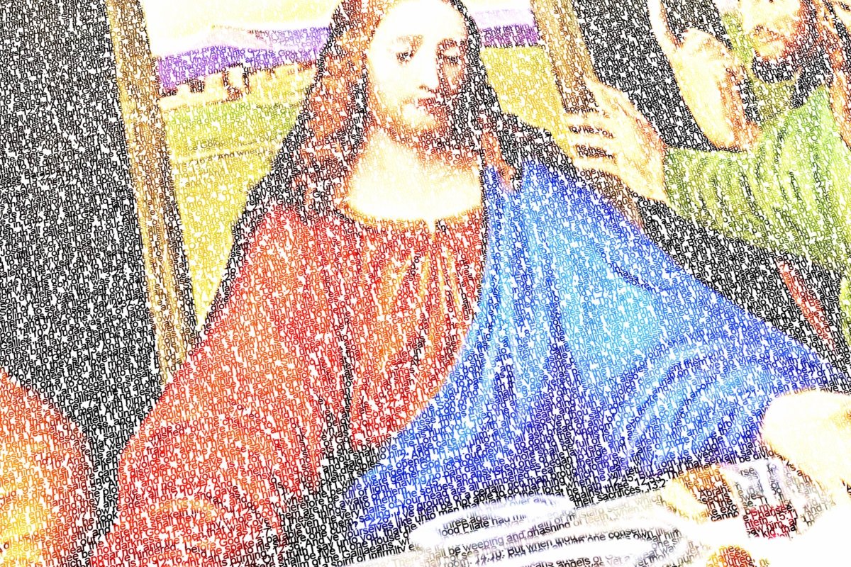 Bible Verse Art, Scripture Wall Art, The Last Supper, Word art, Gift for pastor, The Books of the Gospel, Religious decor, Christian art