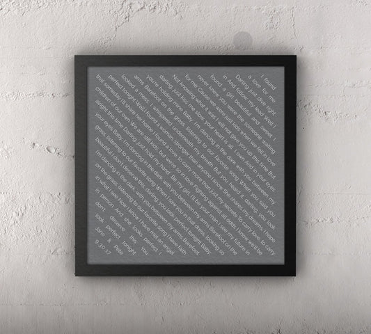 Vow art, 1st, Christmas gift, song lyrics, wedding vows, first year, gift, wedding, Frame, Vows, Print, Gift, him, her, Anniversary, paper