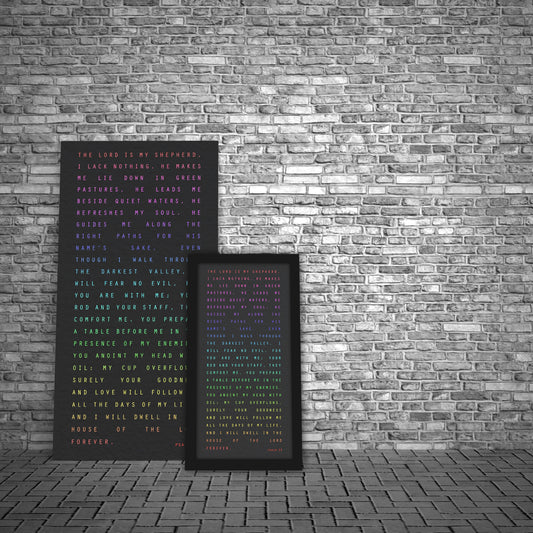 Psalm 23, The Lord is My Shepherd, On Canvas, Framed, Scripture Art, Christmas Gift, Pastor, Teacher, Bible verse, art, Sunday School,