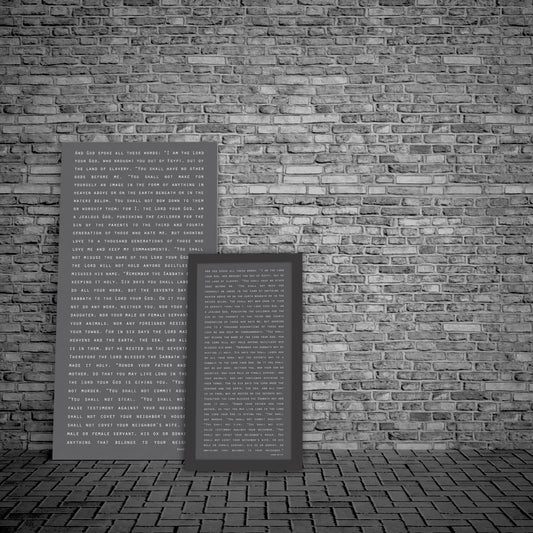 10 commandments, Scripture Art, The ten commandments, On Canvas, Framed, Christmas Gift, Pastor, Teacher, Bible verse, art, Sunday School,