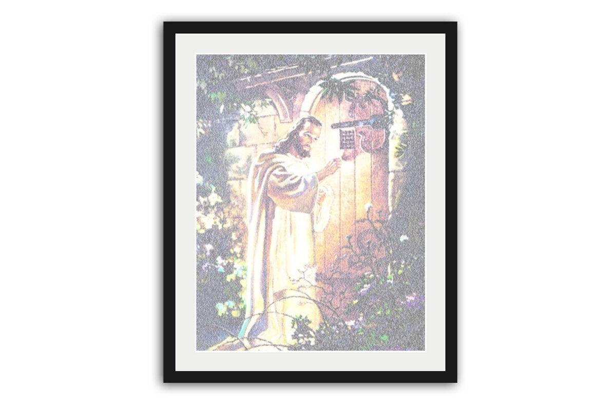 Scripture art, Bible Verse art, The Gospel of John, Jesus, Knock, Decor, Gift, Faith, Jesus Painting, Picture, pastor gifts, framed print