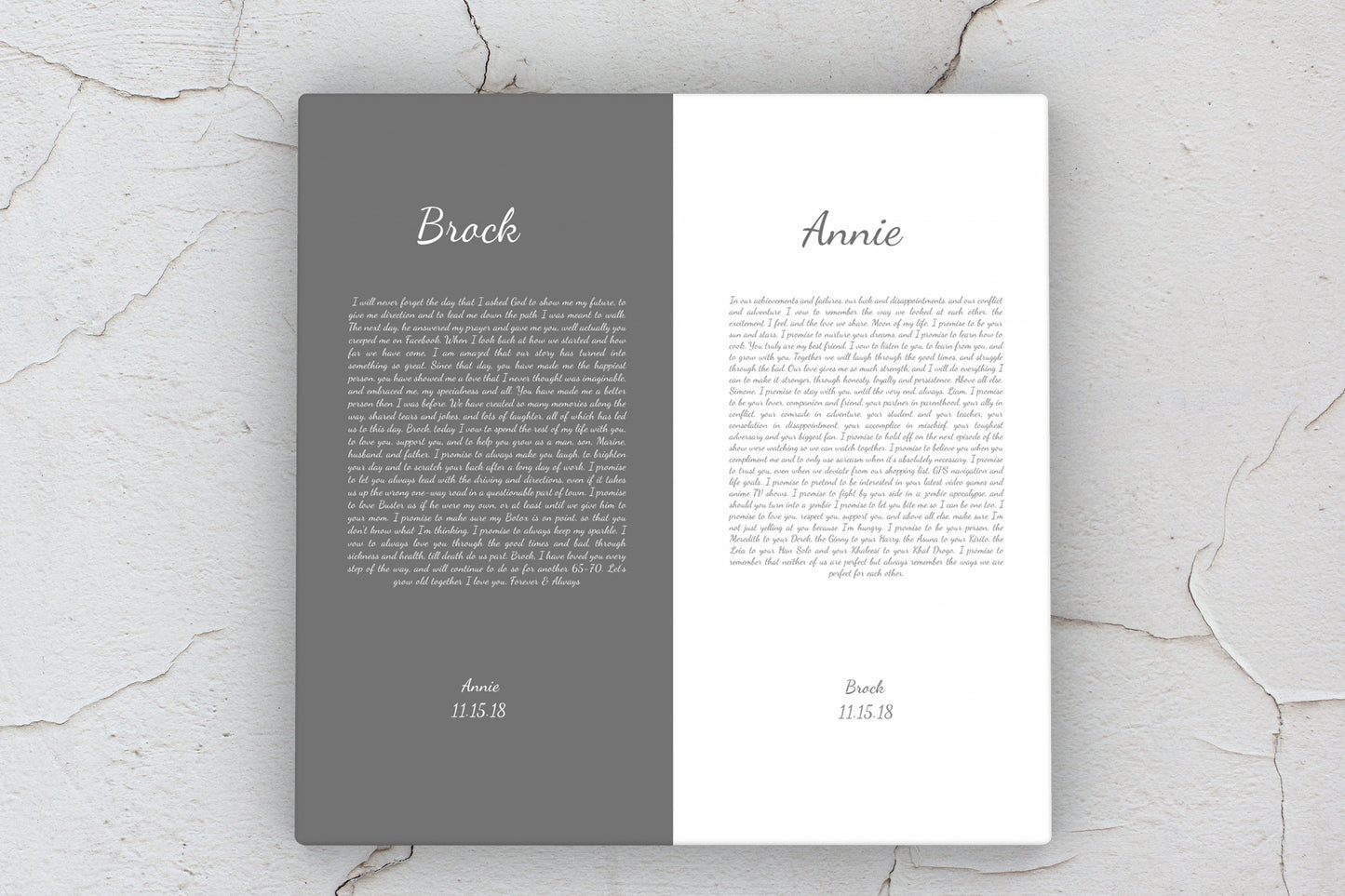 1st Anniversary, wedding vow art, gift, Printed vows, His and Her, Wedding Vow print, Anniversary, for him, for her, for wife, Christmas