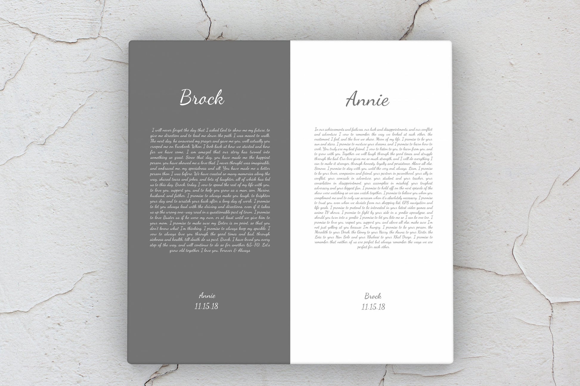 1st Anniversary, wedding vow art, gift, Printed vows, His and Her, Wedding Vow print, Anniversary, for him, for her, for wife, Christmas