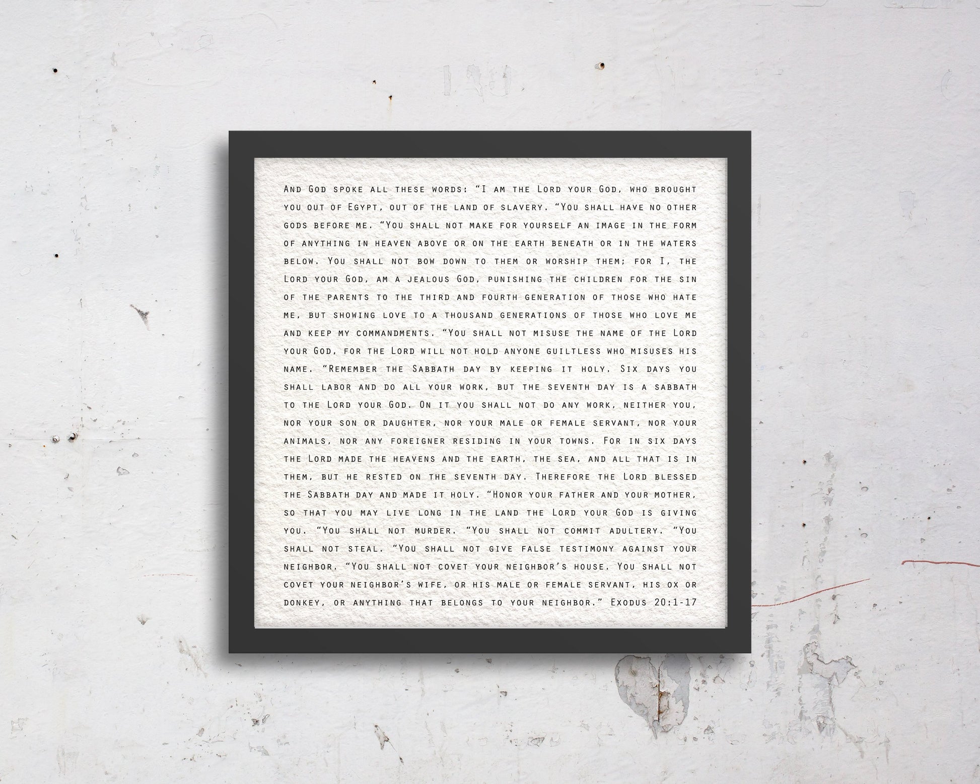 The 10 Commandments, Modern, Scripture, custom, wall, art, decor, gift, Bible verse, prints, Scriptures, on canvas, Framed, gifts, Christmas