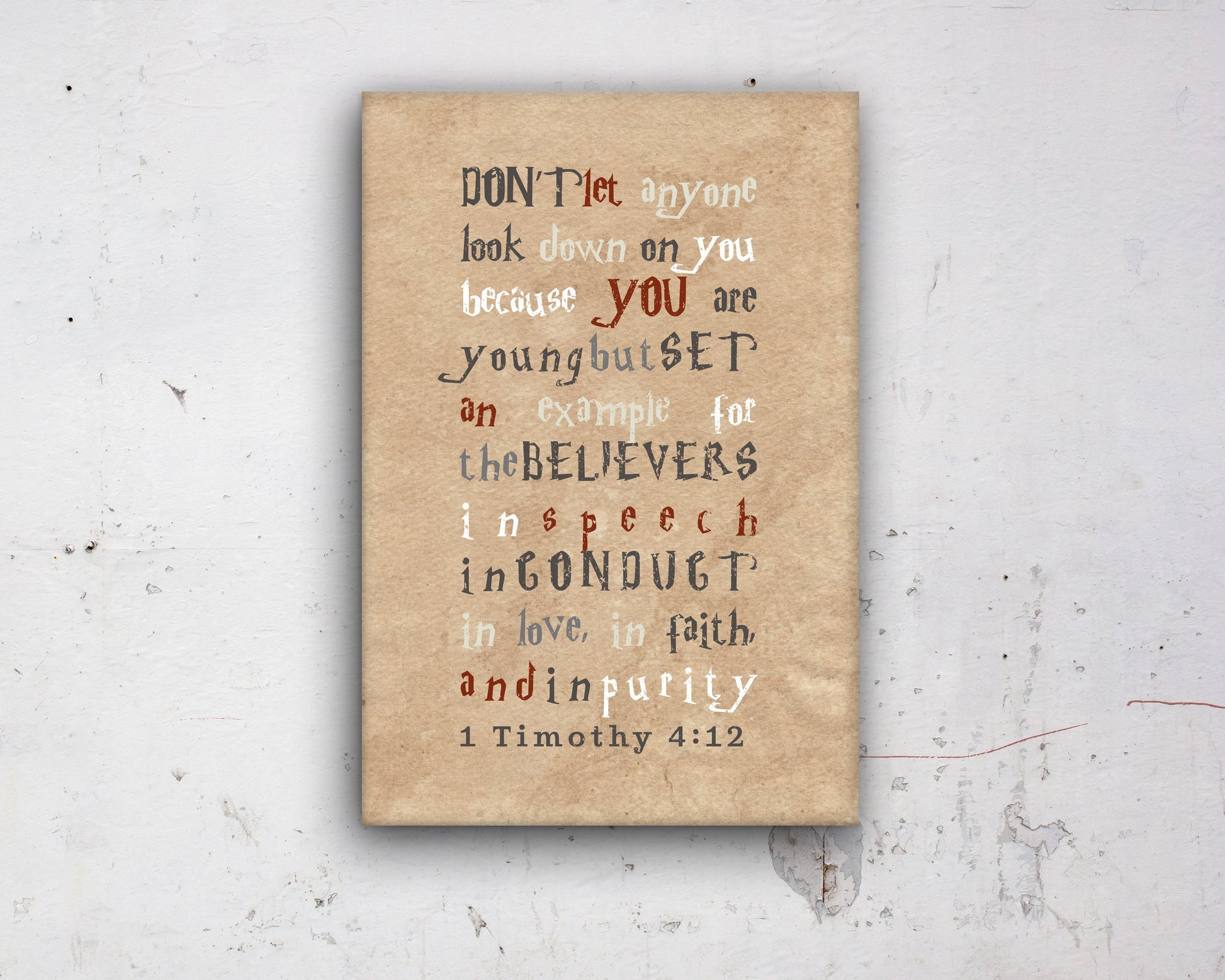 1 Timothy 4 12, Harry, customize, Scripture, kids, for, wall, art, gift, Bible verse, prints, Scriptures, canvas, Framed, gifts, Christmas