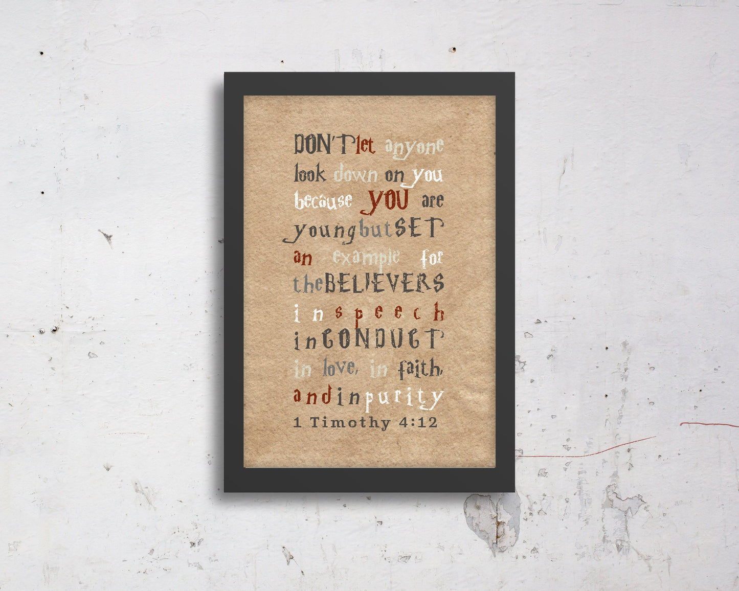 1 Timothy 4 12, Harry, customize, Scripture, kids, for, wall, art, gift, Bible verse, prints, Scriptures, canvas, Framed, gifts, Christmas