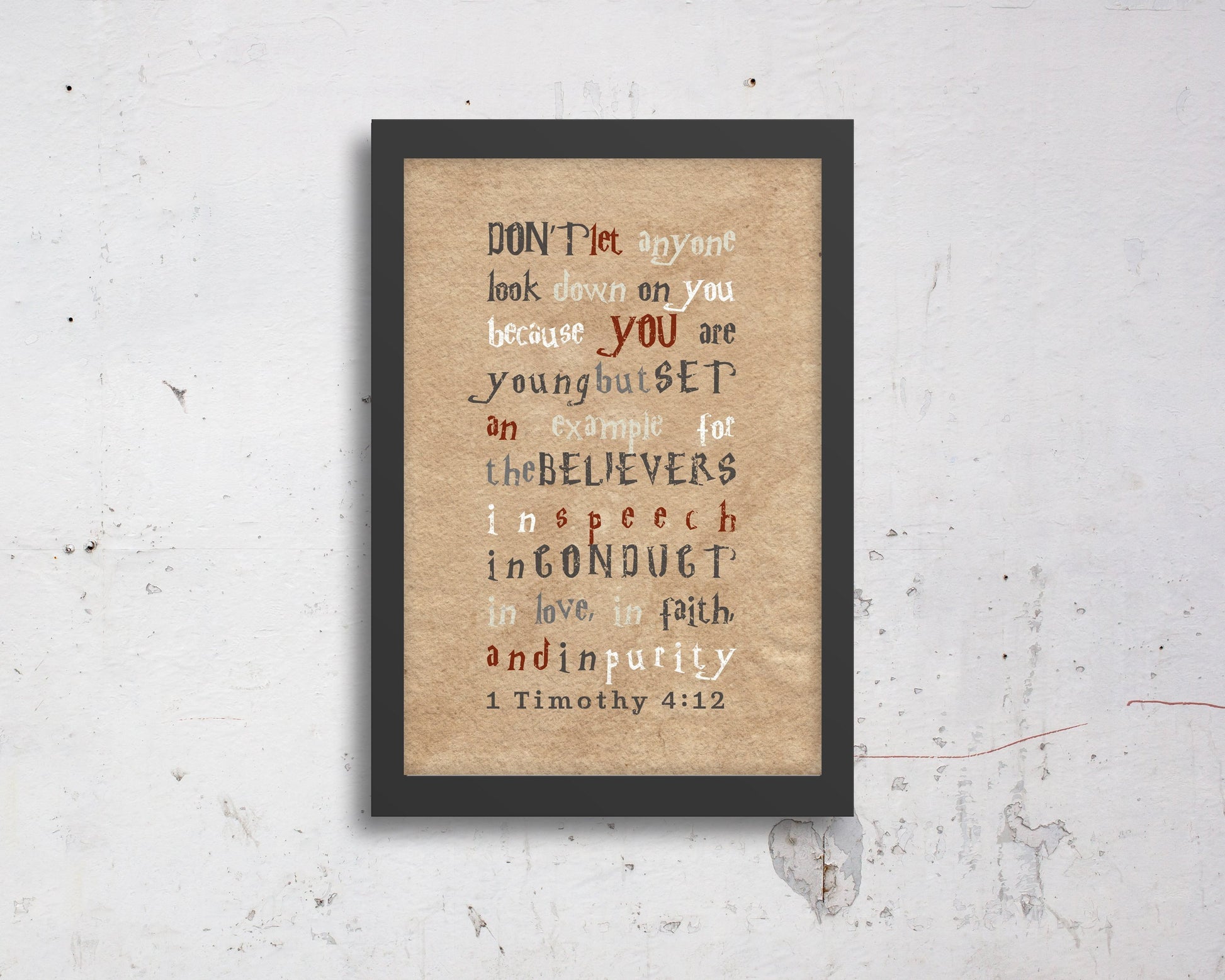 1 Timothy 4 12, Harry, customize, Scripture, kids, for, wall, art, gift, Bible verse, prints, Scriptures, canvas, Framed, gifts, Christmas