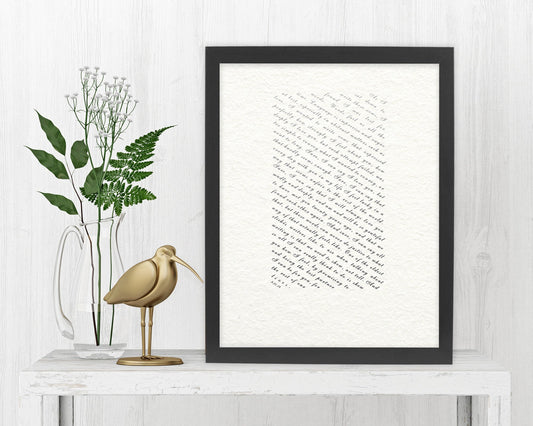 1st anniversary gift, Ombre, printed vows, Wedding Vows, Framed, Print, Gift, her, Christmas, Anniversary, Vow art, paper, first, husband